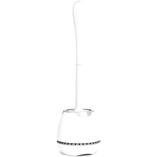 Uptronic Toilet Brush and Holder, Toilet Bowl Brush with Ventilated Holder and Ergonomic Long Handle, Durable Bristles Toilet Scrubber Set for Bathroom Cleaning
