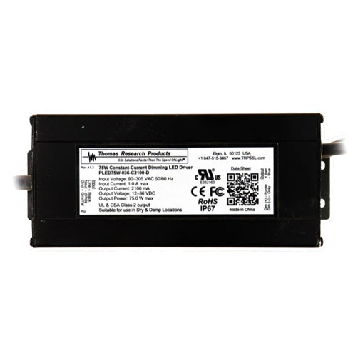 Hubbell Lighting Components Hubbell PLED75W-036-C2100-D Constant Current Driver, dimmable