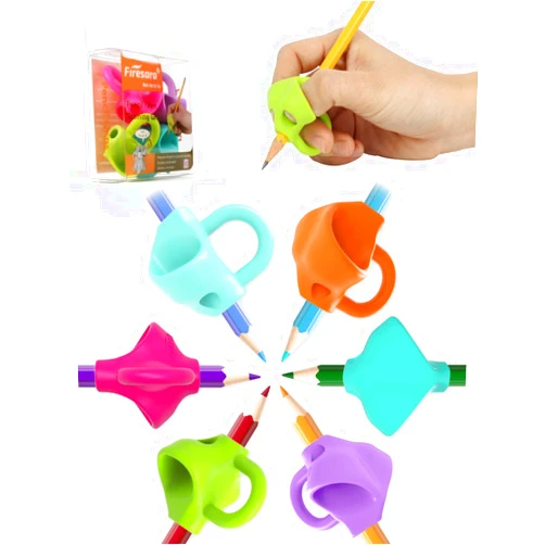 Firesara Pencil Grips, Original Breakthrough Assorted Writing Aid Grip Trainer Posture Correction Finger Grip for Kids Preschoolers Children Adults Special Needs for Lefties or Righties(4PCS)