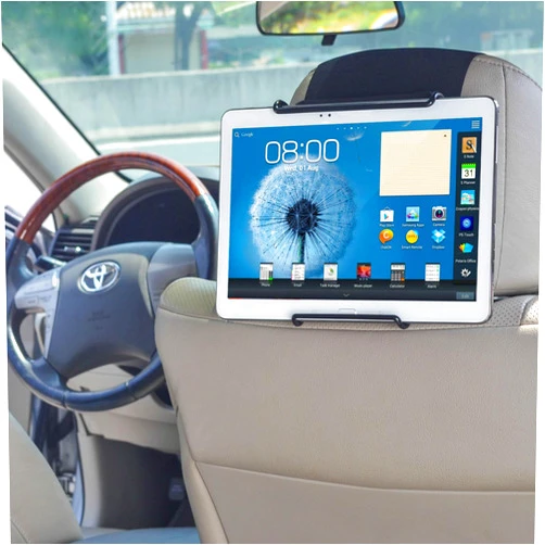 TFY Universal Car Headrest Mount Holder with Angle- Adjustable Holding Clamp for Tablets -Compatible with iPad 9th Gen - iPad Mini - iPad Air - iPad Pro - Samsung Galaxy Tab S8 - Tab A and More