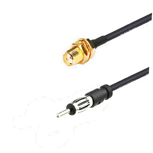 Supmory SMA Female to AM/FM Male Adapter RG174 Coax Cable 12 inches Pigtail Jumper RF coaxial Cable for Radio Antenna