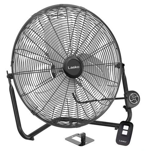 Lasko High Velocity Fan with QuickMount for Floor or Wall Mount Use, 3 Powerful Speeds, Remote Control for Garage, Shop, Attic, 20