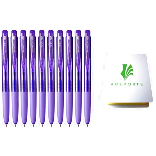 Uni-Ball Signo RT1 0.28mm - Smooth Ink Flow Gel pen, Retractable Gel Ink Pen, Ultra Micro Point, Violet - Pack of 10, Sticky Notes Value Set