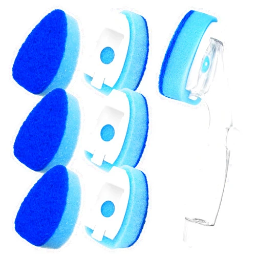 HELIME Heavy Duty Dish Wand Refills Kit with Handle, 6 Non Scratch Dishwand Refill Pack, Replacement Sponge Heads Set,Dishwashing Scrub Brush,Soap Control Dispenser Scrubbers, Dishwasher Cleaning Tool