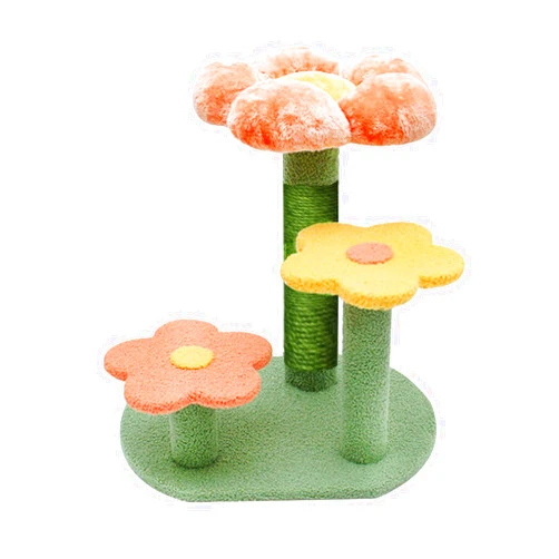 PET WONDERLAND flower cat tree activity with scratching Post pink - small cat tree for indoor cats tower natural sisal scratcher climbing cute cat tree