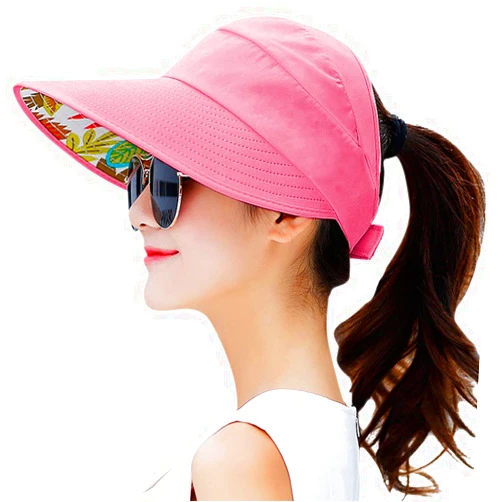 HINDAWI Sun Hats for Women Wide Brim UV Protection Sun Hat Summer Beach Packable Visor