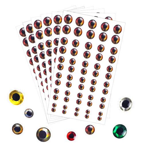 Aventik 360pcs Pack 8 Colors Choice Super Realistic 3-D Living Fish Eyes Holographic Fishing Lure Eyes Fly Eyes Fishing Lure Making Fly Tying Materials
