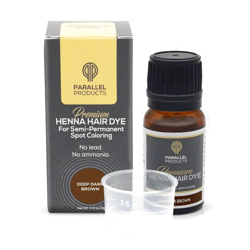 Parallel Products Spot Color Henna Kit - Henna Hair Dye - 3 grams - Tint for Professional Spot Coloring - With Mixing Dish - Covers Grey Hair - Root Touch Up (Deep Dark Brown)