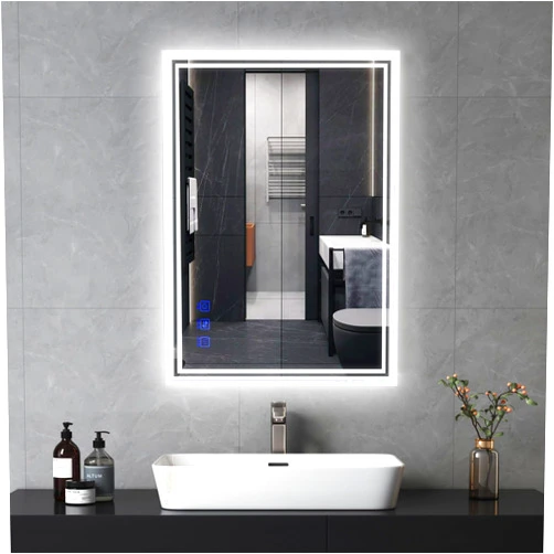 Cxxsom Bathroom Mirror with Lights for Wall Mirrors LED Backlit 20x28 Inch Smart Makeup Mirror Vanity Lighted with Stepless Dimmable 3 Colors,Anti-Fog,Shatter-Proof CRI90+,Memory Touch Button