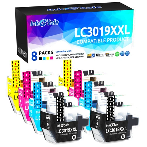 INK E-SALE Compatible LC3019 LC3019XXL Ink Cartridge Replacement for Brother 3019 LC 3019XXL Ink Cartridge (8-Pack Color) for use with Brother MFC-J6530DW MFC-J6730DW MFC-J6930DW MFC-J5330DW Printer