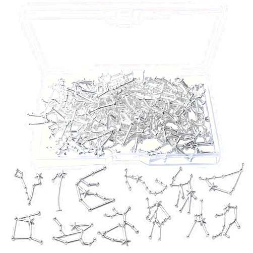 Aylifu 72pcs Silver Plated Constellation Theme Resin Fillers Alloy Epoxy 12 Star Signs Charms with A Box for Resin Supplies Filling Jewelry Crafts Accessory,12 Styles