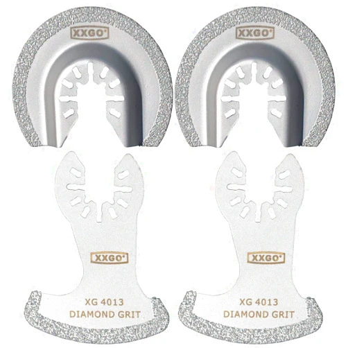 XXGO 4 Pcs Oscillating Multi Tool Diamond Segment Swing Semi Circle Grit Grout Saw Blades XG4002D