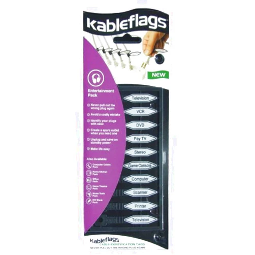Imagination International Kableflags KFA063 Cable Identification Tags (Entertainment Pack) - Pack of 3