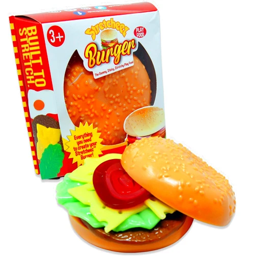 Nature Bound Stretcheez Hamburger - Play Food for Kids - Stretchy Pretend Food & Toppings - Mix & Match - Collect Them All - Works with Role Play Kitchens - Twelve Assorted Sets Available for Boys & Girls