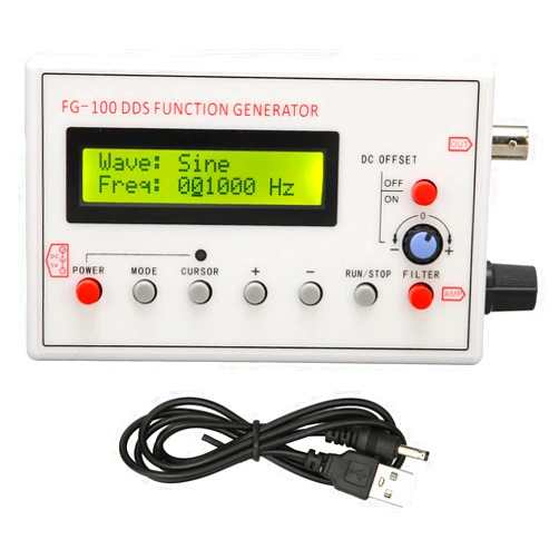 Luqeeg DDS Functional Signal Generator, Sine, Triangle, Square, Sawtooth Waveform Function Generator Frequency Meter, 1HZ to 500KHZ, Portable Signal Source Module Frequency Counter