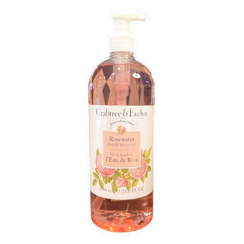 Crabtree & Evelyn Rosewater Bath and Shower Gel Jumbo Size 33.8 Fl Oz