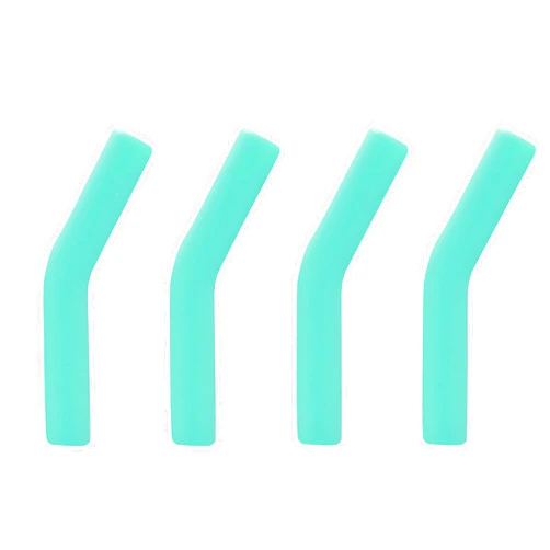 Zibtes-4PCS Silicone Straw Tips- Food Grade Rubber Metal Straws Tips Covers Only Fit for 1/3 Inch Wide(8MM Outdiameter) Stainless Steel Straw-Teal