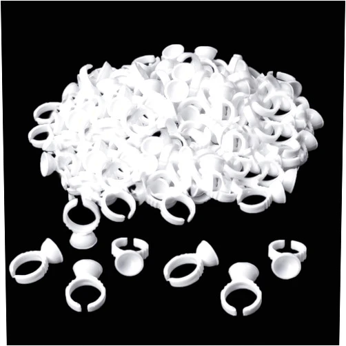 NXJ INFILILA Glue Rings, 300PCS Glue Rings for Eyelash Extensions, Disposable Lash Glue Rings Cup for Eyelash Extension Supplies, Lash Glue Holder Pigment Rings for Lash Supplies