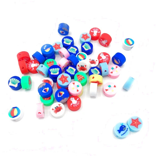 Chmentnanza 300Pcs Clay Beads for Bracelets Making, Clay Earrings, 10mm Cute Sea Animal Pattern Clay Beads