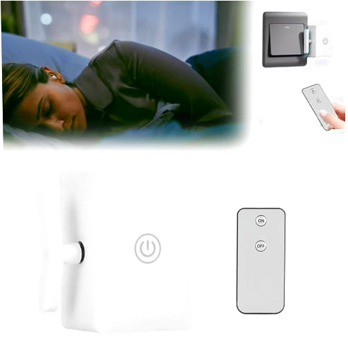 ROFALI Wireless Smart Light Switch, Automatic Remote Light Switch, White, Push Button Actuator, Manual-Automatic Operation Mode