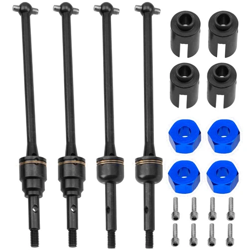 Vgoohobby 2Pairs Vgoohobby Steel Front Rear Drive Shaft CVD Driveshaft Compatible with 1/10 Traxxas Slash Rustler Stampede Hoss VXL 4X4 2WD RC Car