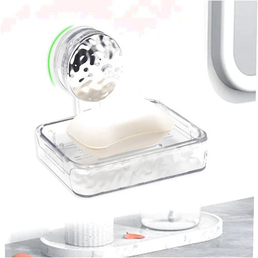 Aivher Soap Dish Suction Cup Drill-Free, Soap Holder for Shower Wall Mounted, Strong Sponge Soap Holder for Bathroom, Shower, Tub, Kitchen Sink, Self-Draining,Keep Dry, Removable(Sliver)