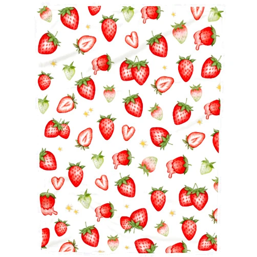 NIUJINMALI Fruits Strawberry Blanket Cozy Soft Lightweight Flannel Throw Blanket for Bed Sofa Travel All Season Small 50