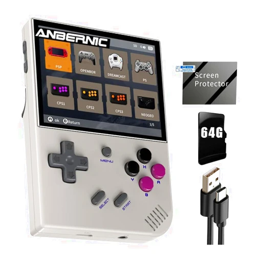Jorasem RG35XX Classic Retro Handheld Game Console ltra-compact size and portable case 3.5 inches IPS full view screen Comes with over 5000 built-in games and 15+ pre-installed emulators RG35XX