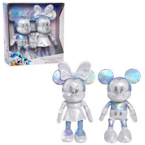 Just Play Disney100 Years of Wonder Mickey Mouse & Minnie Mouse Collector Set Plush Stuffed Animals, Kids Toys for Ages 2 Up