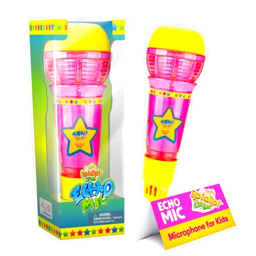 IPIDIPI TOYS Echo Microphone for Kids - Stocking Stuffers, Magic Microphone for Toddlers with Multicolored Flashing Light - Speech Therapy Toys and Retro Gift Mic Toy for Girls (Pink/Yellow)