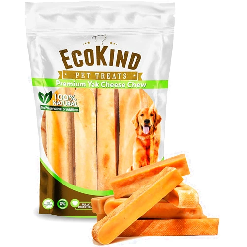 EcoKind Pet Treats Gold Himalayan Yak Cheese Medium Dog Chew | Great for Dogs, Treat for Dogs, Keeps Dogs Busy & Enjoying, Indoors & Outdoor Use - 6 Medium Chews