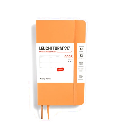 LEUCHTTURM1917 - Weekly Planner 2025, Softcover, Pocket (A6), Apricot (Jan 1 - Dec 31, 2025)