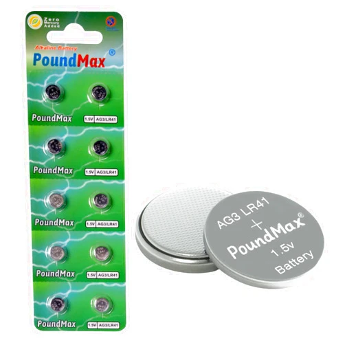 PoundMax AG3 LR41 Batteries 1.5v Alkaline Button Cell Battery - 10 Count