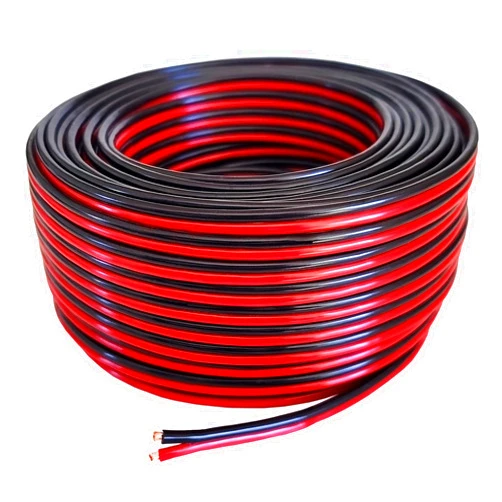 Zhevrax Pure Copper 14 AWG (American Wire Gauge) Stranded OFC Flexible Red Black 2 Conductor Bonded Zip Cord Automotive Power Speaker Cable for Car Audio Amplifier LED Trailer Light Harness Wiring (100 Feet)