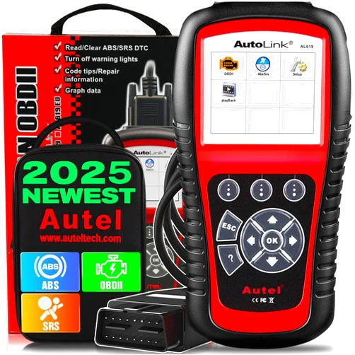 Autel AutoLink AL619 2025 Car ABS SRS & CAN OBD2 Diagnostic Scan Tool, Read Erase DTCs for ABS Airbag & Full OBDII with Live Data, DTCs Library, Upgrade of AL519 ML519 ML619