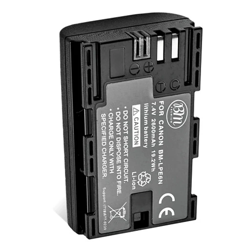 BM Premium LP-E6N Battery for Canon EOS R, EOS R5, EOS 90D, EOS 60D, EOS 70D, EOS 80D, EOS 5D II, EOS 5D III, EOS 5D IV, EOS 5Ds, EOS 6D, EOS 6D II, EOS 7D, EOS 7D Mark II, C700, XC10, XC15 Cameras