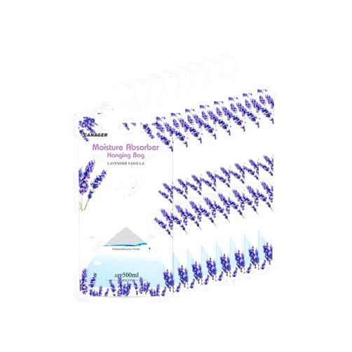 CANAGER Hanging Moisture Absorber, Lavender Vanilla Moistureproof Hanging Bag，Dehumidifier Bag (8 packs) Hanging Closet Dehumidifier Bags, Moisture Absorb 12.5 oz