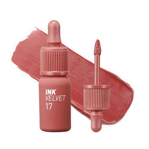 Peripera Ink the Velvet Lip Tint - High Pigment Color, Longwear, Weightless, Not Animal Tested, Gluten-Free, Paraben-Free (017 ROSY NUDE)