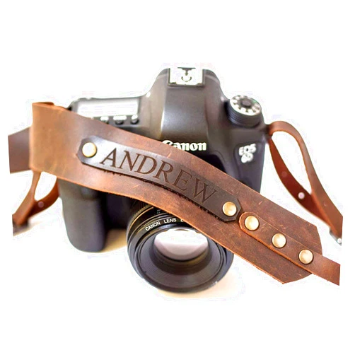 CutDesign Personalized Leather Camera Strap, Gift for Professional Photographer, Canon Shoulder Strap, Single Camera Harness for Nikon, DSLR Cameras