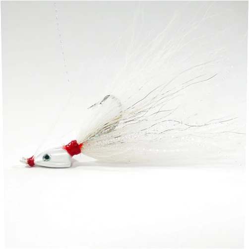 Generic (White) ‎Key West Bonefish Bucktail Jigs - 30° Angled - 1/8 oz - 3 Pack
