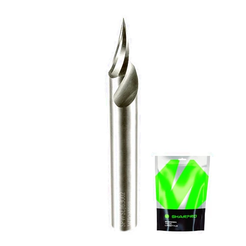 SHARPRO Chamfer End Mill V Groove O Flute Spiral Router Bit 30 Degree 1/4 Inch Shank CNC Carbide V-bit for Engraving and Chamfering Lettering, Ideal for Wood, Plywood, MDF, PVC and Acrylic