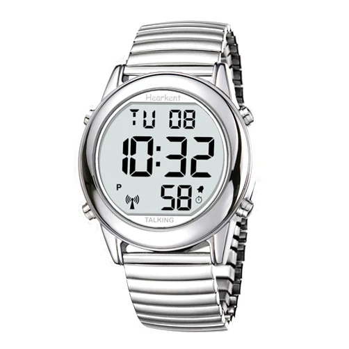 Hearkent Atomic Digital Talking Watch for Elderly Receives US Signals Automatic Time and Date Correction Big Numbers Easy to See Loud and Clear Male English Speaking