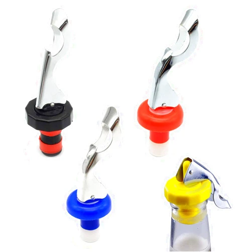 M MUGIT Wine Stoppers, Food-safe Silicone Bottle Stoppers, Expanding Manual Beverage Stopper, Reusable Wine Bottle Corks, Creates Airtight Seal, Assorted Colors 4 Pack (Assorted)