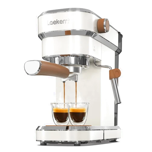 Laekerrt Espresso Machine, 20 Bar Espresso Maker CMEP01 with Milk Frother Steam Wand, Home Expresso Coffee Machine for Latte and Cappuccino, Pear White, Stainless Steel, Gift for Women Wife or Mom