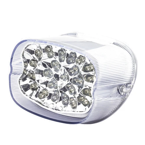 Eagle Lights 8900TL2-C Squareback LED Tail Light Kit with Integrated Turn Signals for Harley Davidson Motorcycles - Clear