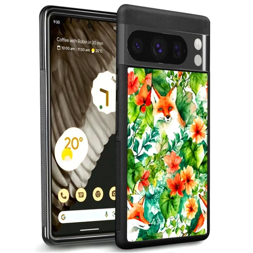 DeweiDirect Phone Case for Google Pixel 8 8 Pro 7 7 Pro 6 6a 6 Pro 5 5XL 4 4a 4a 5G 4XL 3a 3aXL 3 3XL 2 2XL 4G/5G with Floral-BT91 Black Slim Rubber Frame