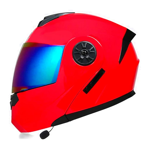 SDFGDFD Bluetooth Modular Helmet, Full face Motorcycle Anti-Collision Helmet has obtained DOT/ECE Certification, Full Face Motorbike Helmet Double-Layer Sun Visor Inner Shirt Detachable