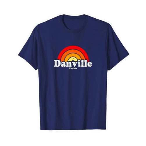 Retro Virginia T-Shirts & VA Tees Danville Virginia VA Vintage 70s Retro Rainbow Design T-Shirt