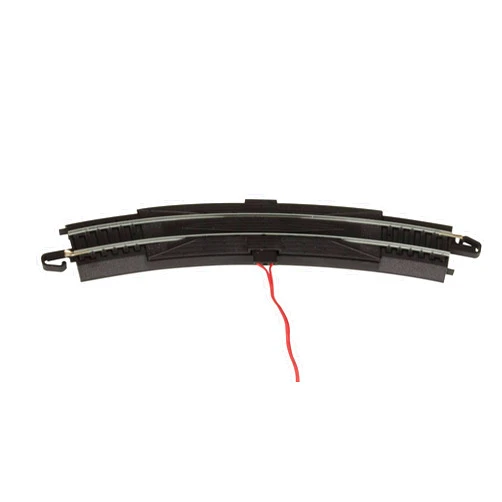 Bachmann Trains - Snap-Fit E-Z TRACK 18” RADIUS CURVED TERMINAL RERAILER w/WIRE (1/card) - STEEL ALLOY Rail With Black Roadbed - HO Scale