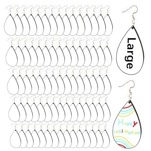 AiDiYGECO Sublimation earring blanks large 2.1 in BIG SIZE MDF 48pcs sublimation blanks bulk products earrings blank sublimation printing with Hooks